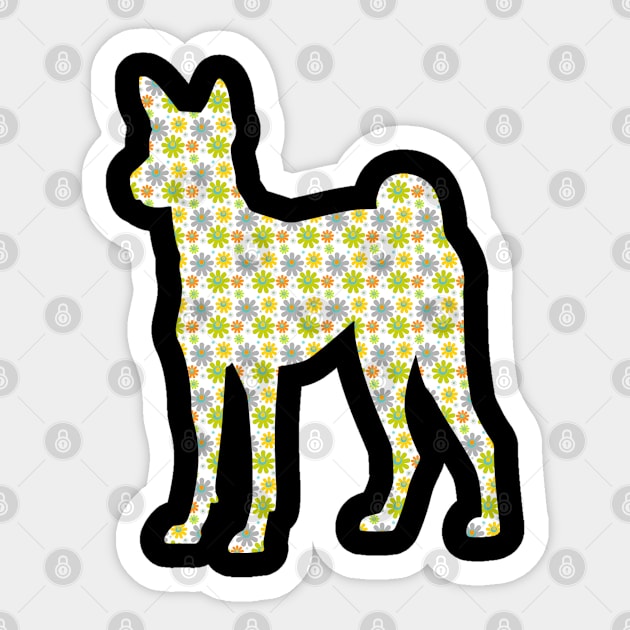 Basenji Floral Gift Silhouette Dog Breed Sticker by familycuteycom